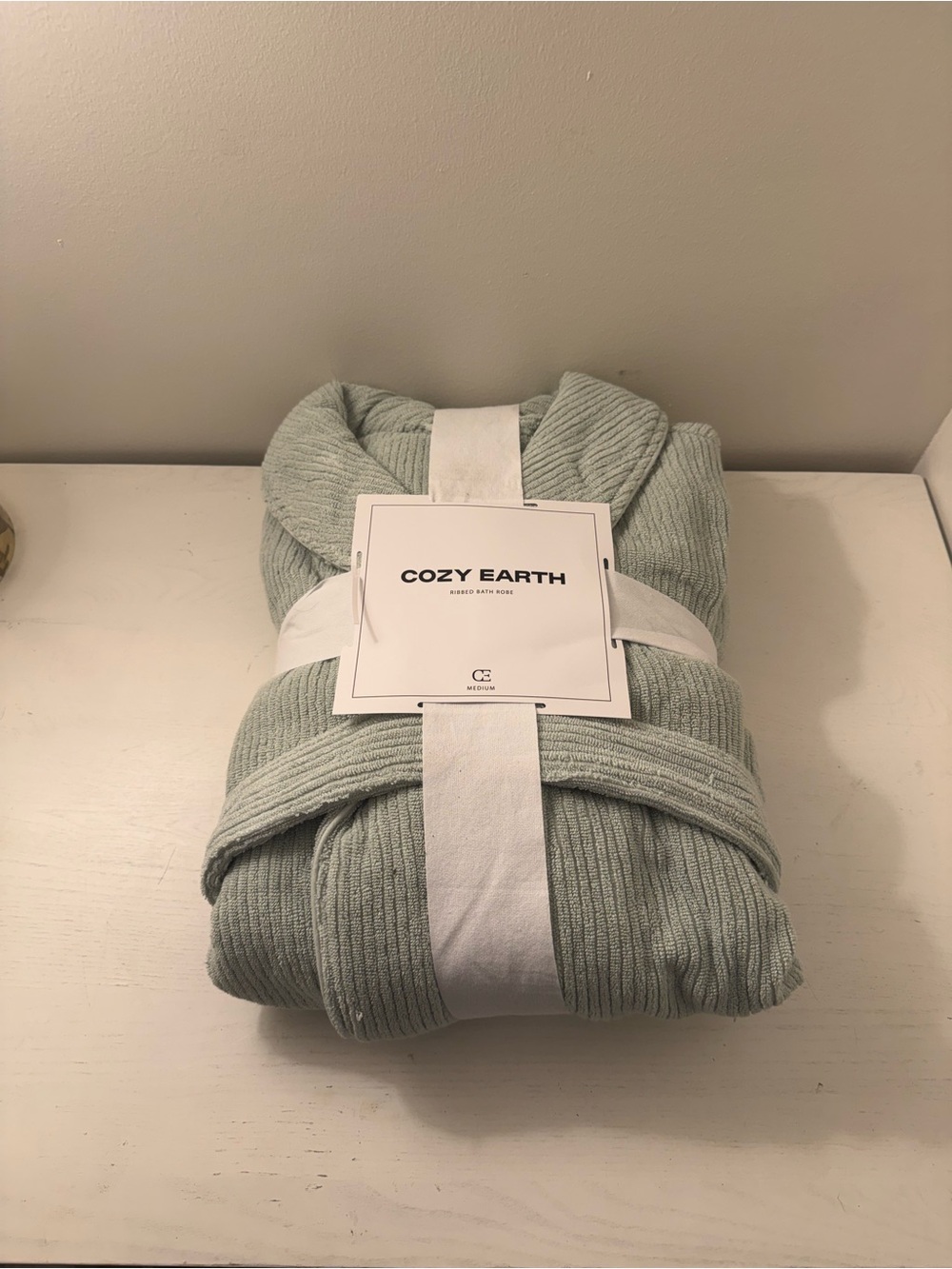 Cozy Earth Ribbed Robe - Light Sage Women’s Medium